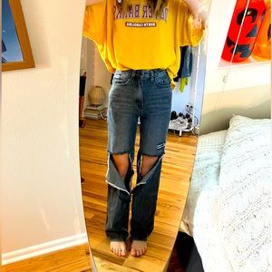 COPY - PACSUN Black Ripped 90s Boyfriend Jeans Denim Washed Black